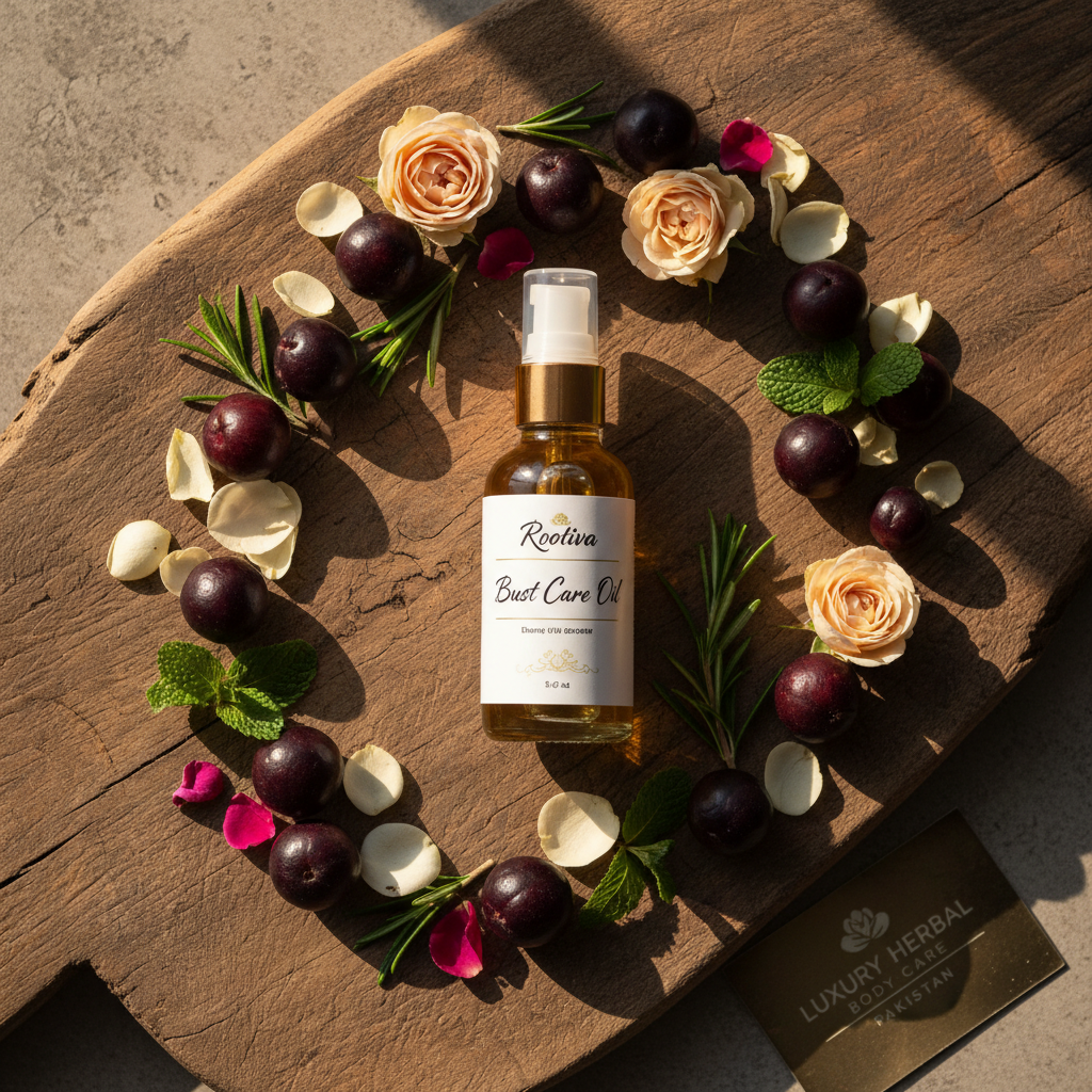 Rootiva Bust Care Oil - Flat Lay